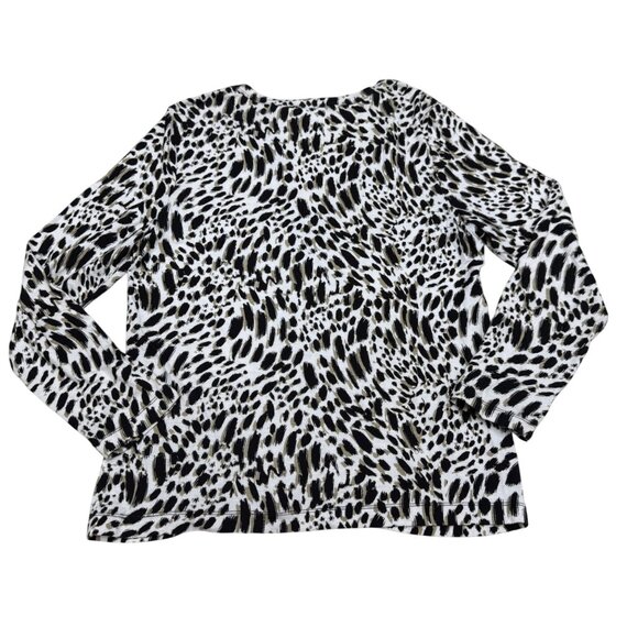 Chico's Women's LS V-Neck Button Front Cardigan Top Animal Print, Size 2 /US L - Picture 2 of 7